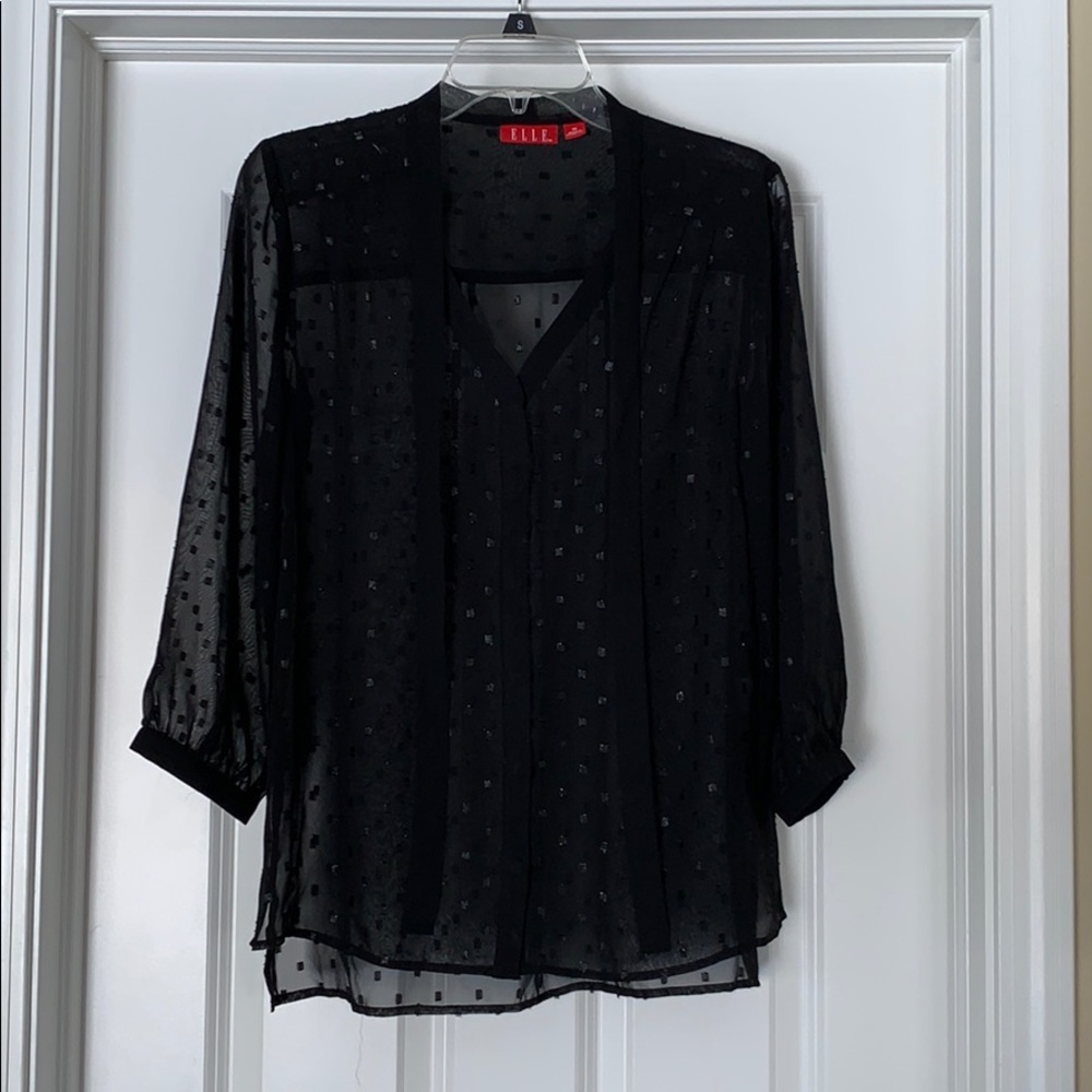 Elle Black Chiffon Blouse